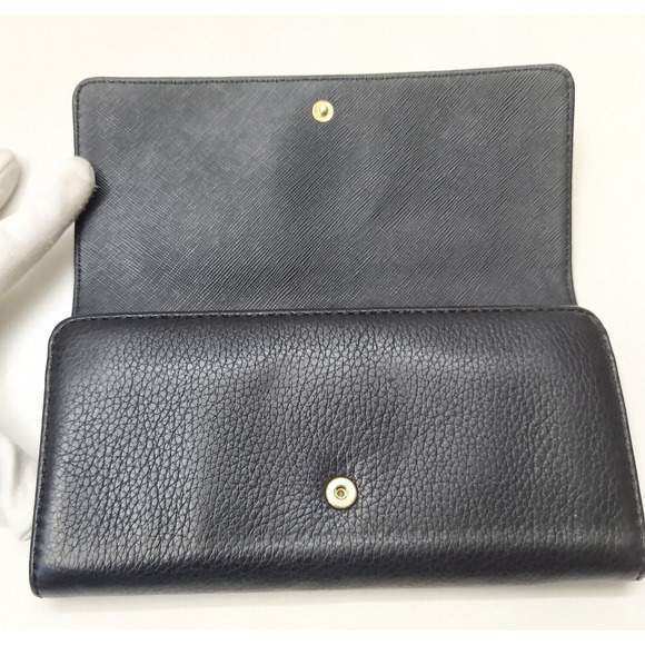 Michael Kors Black Leather Round Logo Credit Card Bifold Wallet - Picture 10 of 16